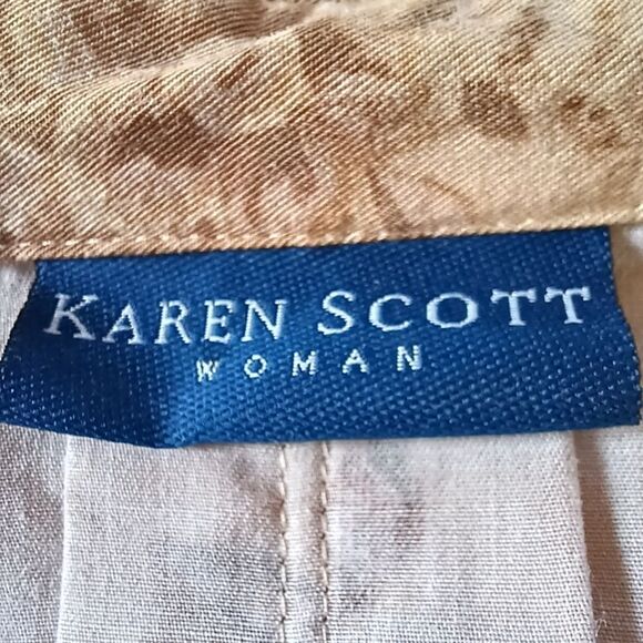 KAREN SCOTT Button Down Shirt Short Sleeve Floral Tencel Lyocell Plus Size 3X - Picture 5 of 9